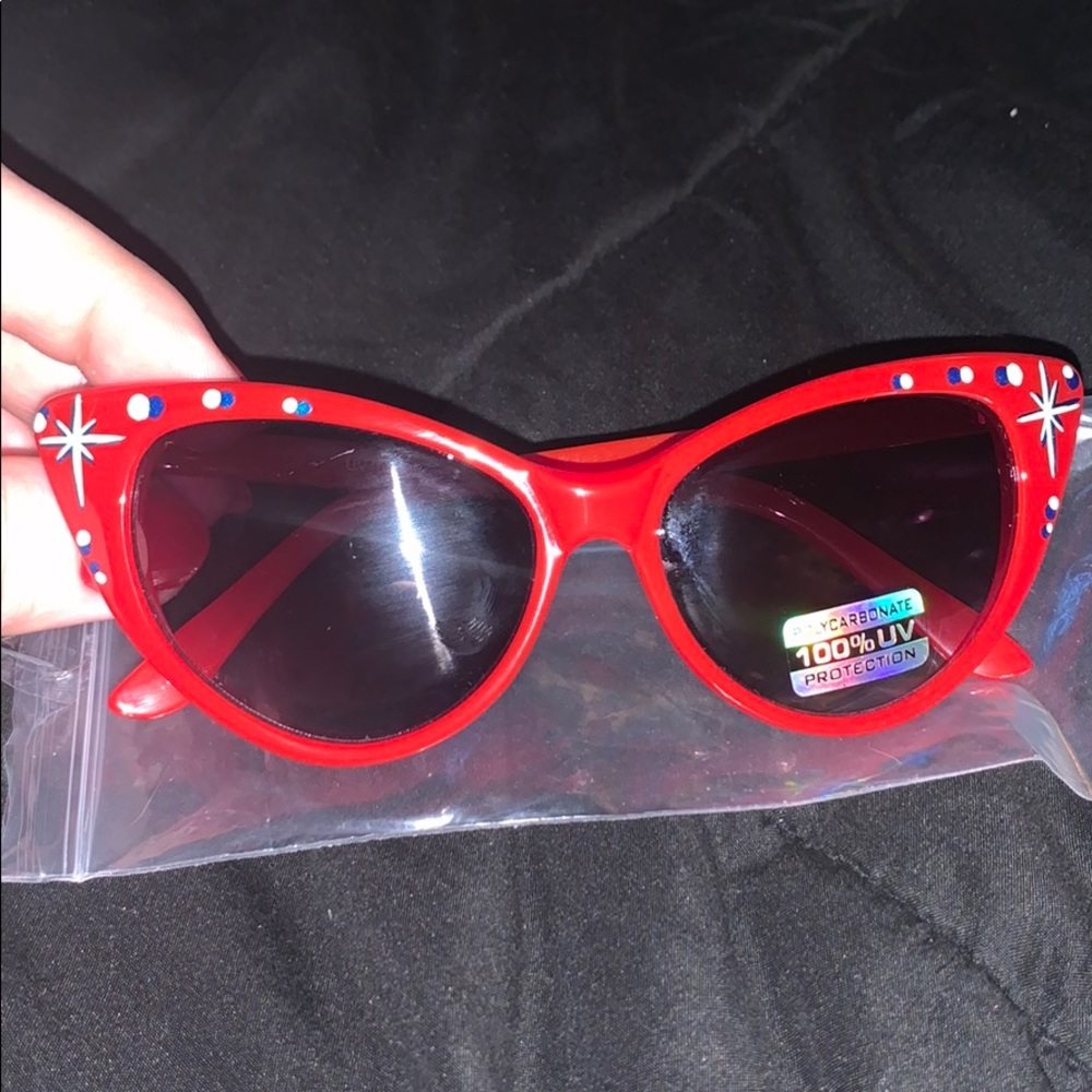 Pinstriped Cateye sunglasses sunnies hand painted